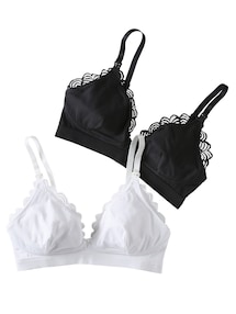2er-Pack Still-BHs mit Spitze, Bio-Baumwolle