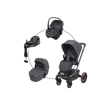 Kombikinderwagen Fame  Travel-Set inkl. Babyschale Coral Slide Pro und Isofix-Basis Familiyfix Slide Pro