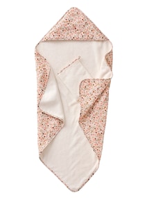 Baby Badecape mit Waschhandschuh FLORA aus Musselin