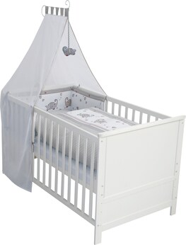 Komplettbettset, 70x140 cm Jumbo twins grau 