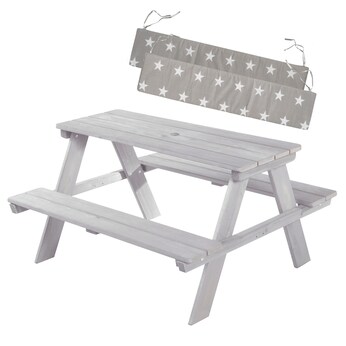 Kindersitzgarnitur Outdoor + in grau mit Bankkissen Little Stars 