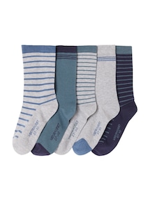 5er-Pack gestreifte Jungen Socken BASIC