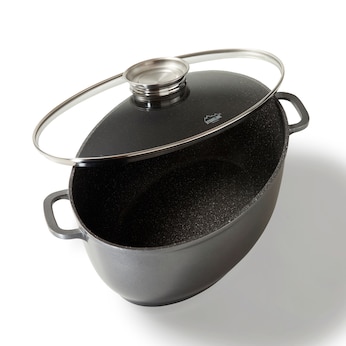 STONELINE Bräter Schmortopf Oval 39x26 cm | mit Deckel