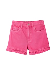 Short aus Twill mit Rüschensaum Mädchen, Bundweite verstellbar