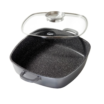 STONELINE Servierpfanne Eckig 28 cm | mit Deckel