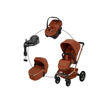 Kombikinderwagen Fame  Travel-Set inkl. Babyschale Coral Slide Pro und Isofix-Basis Familiyfix Slide Pro