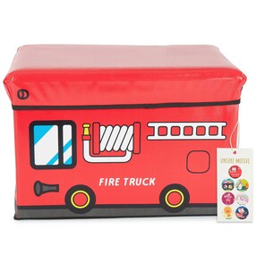 Aufbewahrungsbox mit Deckel Kinder Feuerwehr