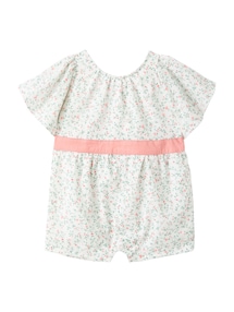 Baby Kurzoverall mit Blumenmuster und Schleife, festlich