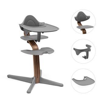 Bundle Hochstuhl Walnuss inkl. Babyset und Tray