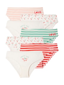 7er-Pack Mädchen Slips mit Kirschen