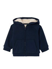 Baby Cardigan mit Kapuze und Teddyfleece-Futter