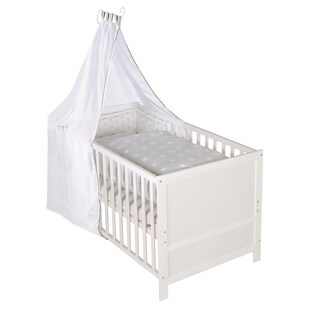 Kinderbettset, 70 x 140 cm Sterne grau