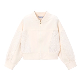 Sweatjacke mit Lochstickerei