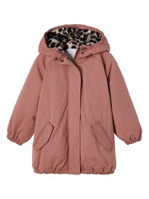 Mädchen Winterjacke mit Kapuze, Wattierung Recycling-Polyester