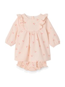 Mädchen Baby-Set: Kleid & Shorts mit Rüschen