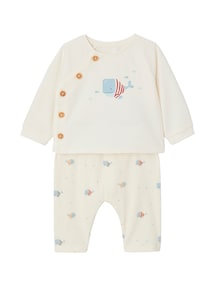 Baby-Set: Sweatshirt & Sweathose, Bio-Baumwolle