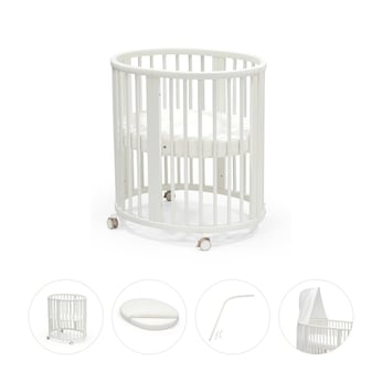 Bundle Sleepi Mini inkl. Matratze und Spannbetttuch, Himmelstange und Himmel