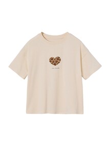 Bedrucktes Mädchen T-Shirt, leichte Oversized-Form
