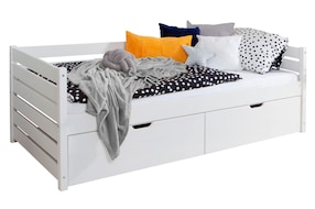 Sofabett Naomi inkl. 2x Schubkästen, 100x200, Weiß
