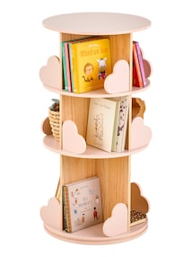Dreh-Bücherregal mit 3 Ebenen HERZ Kinderzimmer