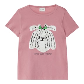 T-Shirt Pailletten-Hund