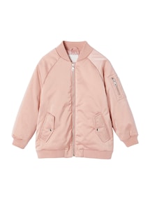Glänzende Bomberjacke mit Recycling-Polyester Mädchen, Übergangsjacke