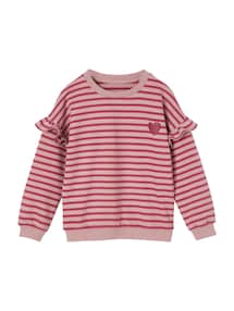 Mädchen Ringel-Sweatshirt, Volantärmel