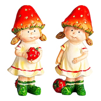 Dekofiguren "Erdbeermädchen", 2 Stück