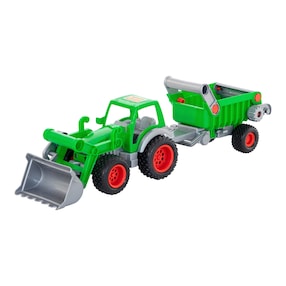 Farmer Technic Traktor mit Frontschaufel und Kippanhänger sortiert