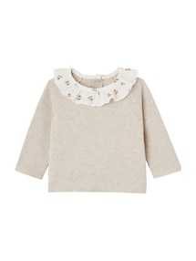 Baby Pullover mit geblümtem Kragen