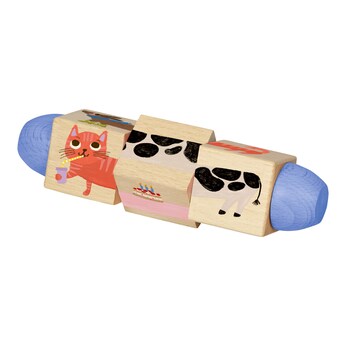 Holz-Dreh-Puzzle mit 4 Tieren