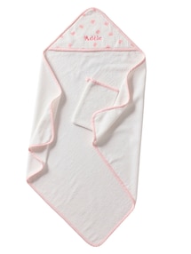 Set aus Badecape & Waschhandschuh Baby SCHLEIFE