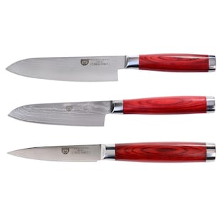 Damastmesser-Set RED-PAKKAWOOD