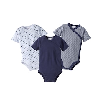 3er-Pack Wickelbodys kurzarm