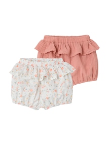2er-Set Baby Shortys mit Volants, Baumwolle