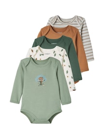 5er-Pack Baby Langarm-Bodys, Schlupfform