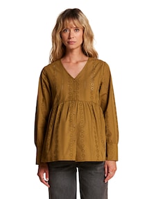 Bluse für Schwangerschaft & Stillzeit mit Lochstickerei