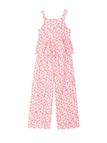 Set aus Top mit Volants und Hosen für Mädchen, Blumenmuster