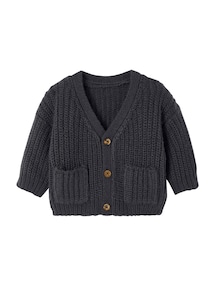 Baby Strickjacke mit V-Ausschnitt, Grobstrick