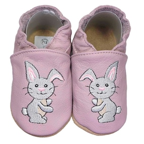 Krabbelschuhe Hase pastell lila
