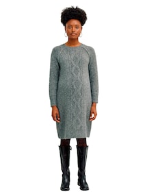 Strickkleid mit Zopfmuster und Wollanteil für Schwangerschaft und Stillzeit