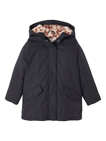 Warme Regenjacke mit Kapuze & Teddyfleece-Futter Mädchen