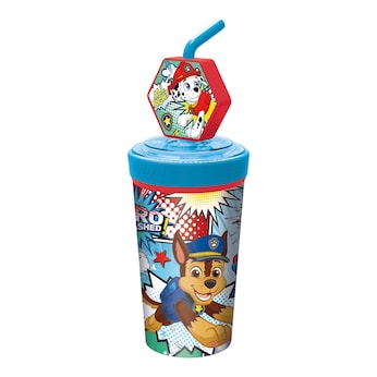 Trinkbecher mit Strohhalm und 3D-Figur, 475 ml