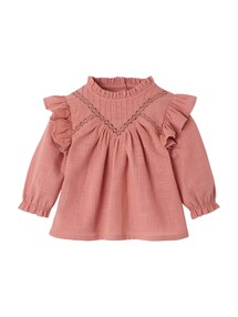 Mädchen Baby Bluse mit Volants, Struktureffekt