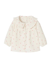 Mädchen Baby Bluse aus Musselin mit Herzen