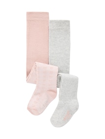 2er-Pack Baby Strumpfhosen, Herzmuster & Rippstrick