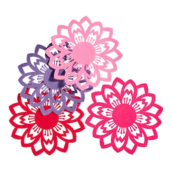 Pfannenschoner, Untersetzer Filzblüten "Fleur", 4 Stück