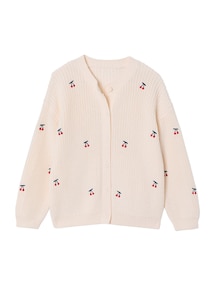Mädchen Strickjacke mit kleinen Stickereien
