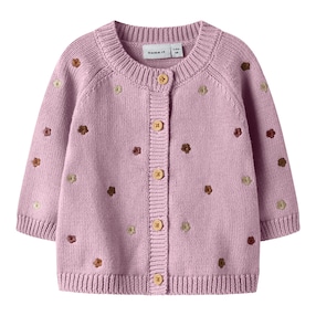 Strickjacke Blumenstickerei