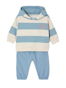 Baby-Set: Kapuzensweatshirt & Sweathose mit Recycling-Polyester